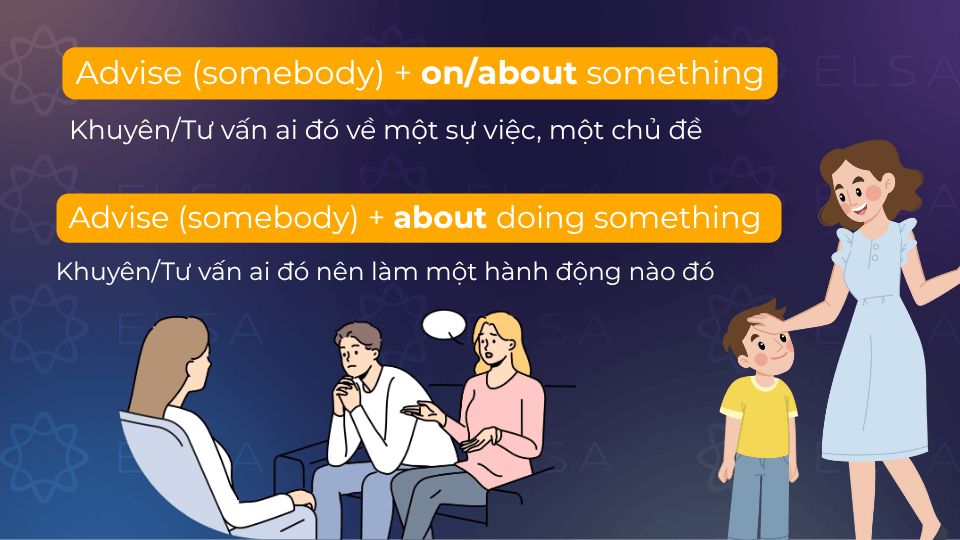 Cấu trúc Advise đi với giới từ on/about Cấu trúc Advise đi với giới từ on/about