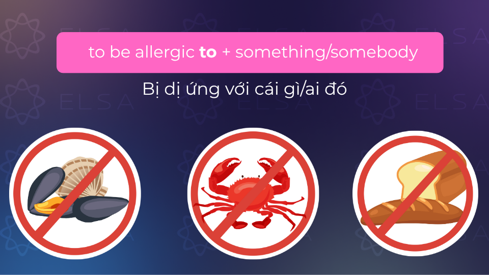 Allergic to mang nghĩa bị dị ứng với cái gì/ai đó; rất ghét cái gì/ai đó