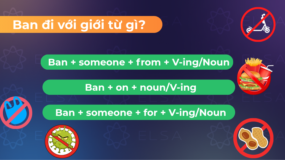 Những giới từ đi với ban hay gặp