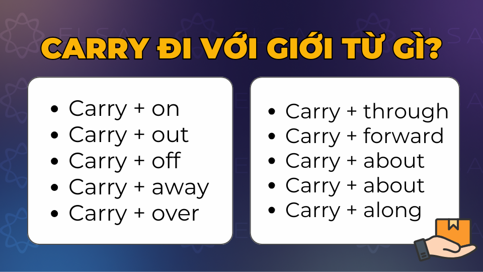 Carry đi với giới từ gì? Phrasal verb đi với carry Carry đi với giới từ gì? Phrasal verb đi với carry