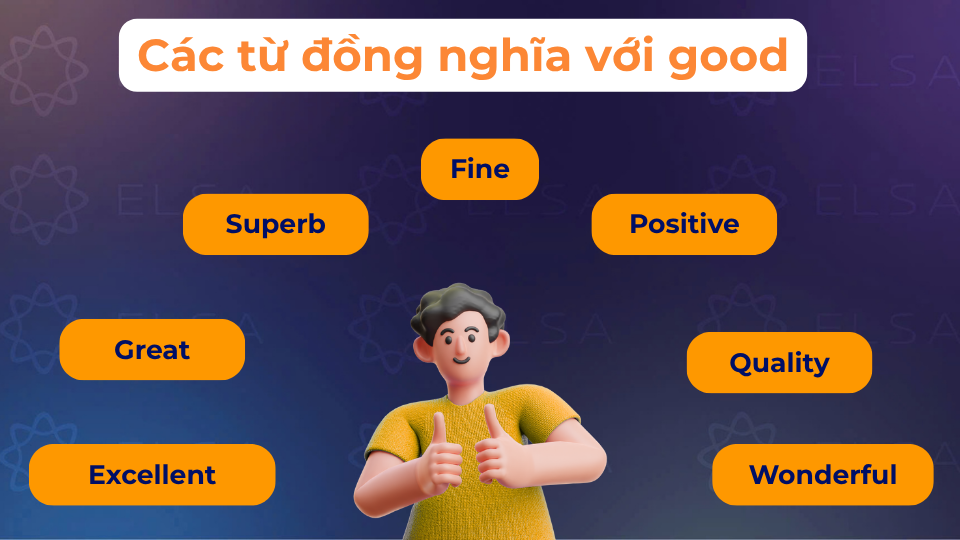 Một số từ đồng nghĩa với good