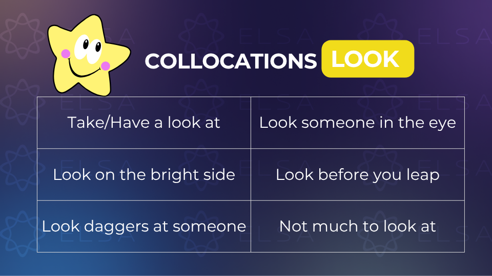 Các collocations tthường gặp với look Các collocations tthường gặp với look