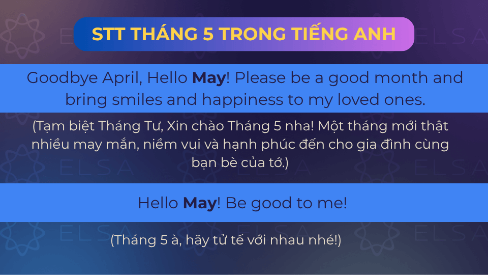 Stt hay dành cho tháng 5