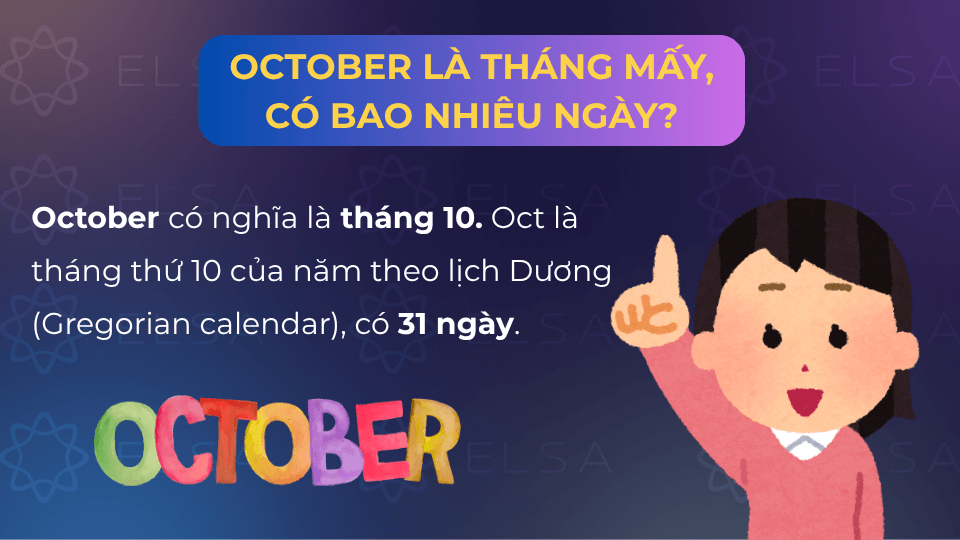 Oct là viết tắt của October