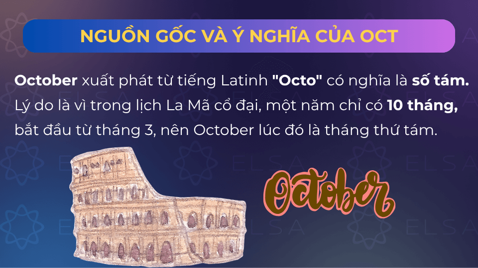 October có nguồn gốc từ tiếng La-tin Octo