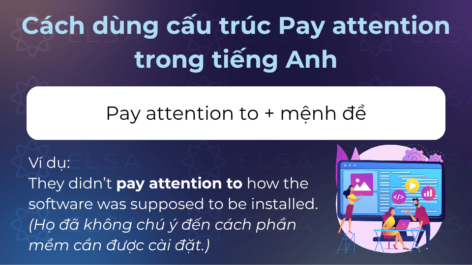 Pay attention to + mệnh đề nhấn mạnh việc cần tập trung Pay attention to + mệnh đề nhấn mạnh việc cần tập trung
