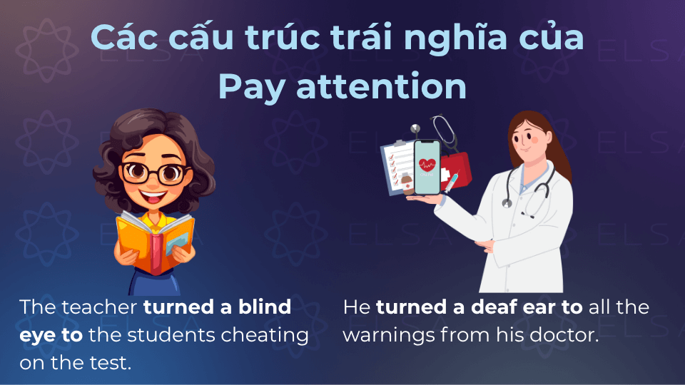 Từ trái nghĩa với Pay attention khá ít nhưng lại rất phổ biến Từ trái nghĩa với Pay attention khá ít nhưng lại rất phổ biến