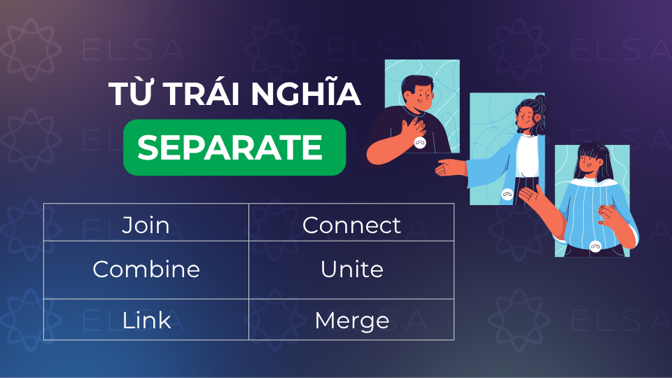 Một số từ trái nghĩa với separate Một số từ trái nghĩa với separate