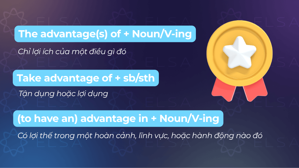 Cấu trúc advantage of và in Cấu trúc advantage of và in