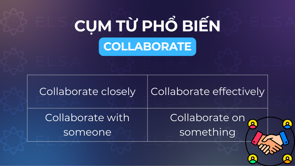Các cụm từ phổ biến với collaborate
