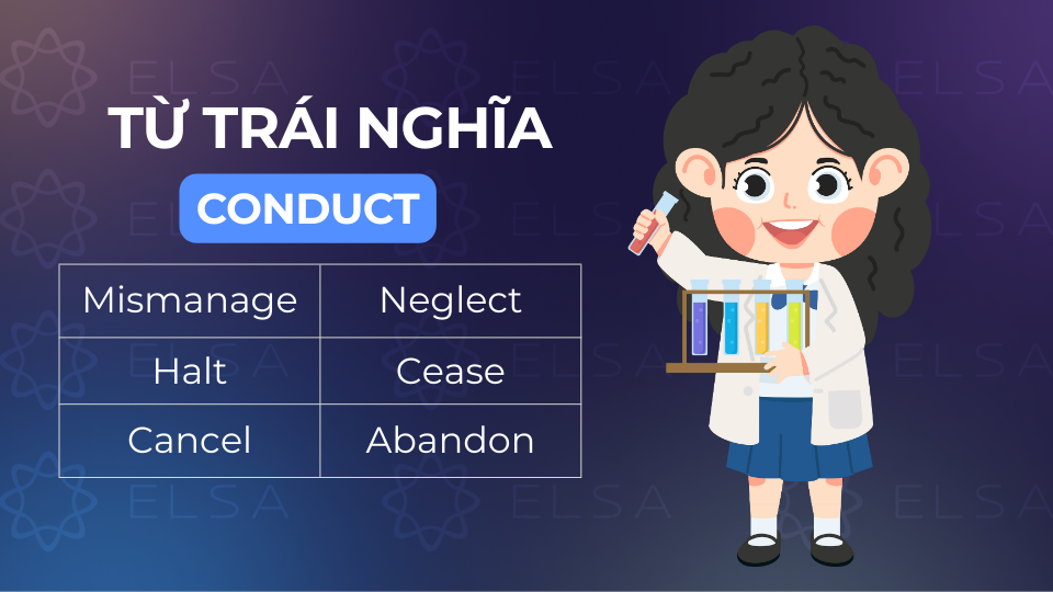 Các từ trái nghĩa với conduct Các từ trái nghĩa với conduct