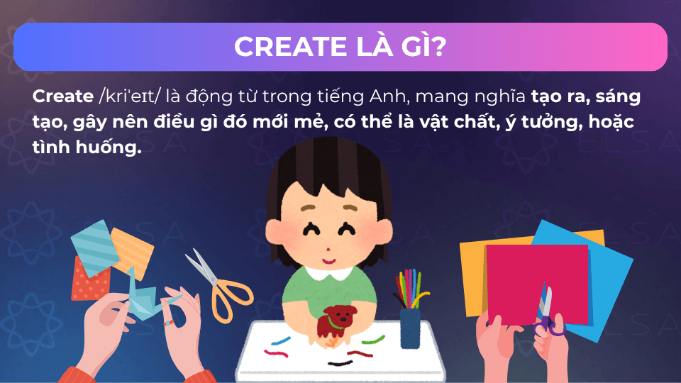 Create có nghĩa là tạo ra, sáng tạo