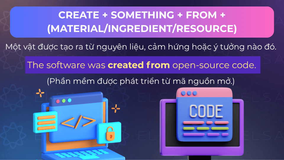 Câu ví dụ Create from