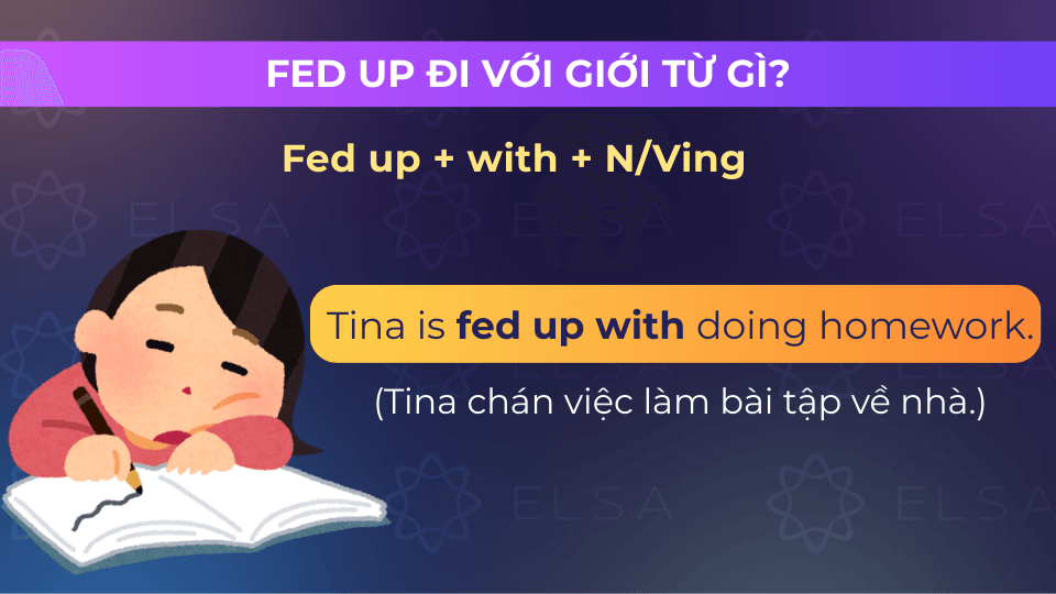 Feed up thường đi với giới từ with