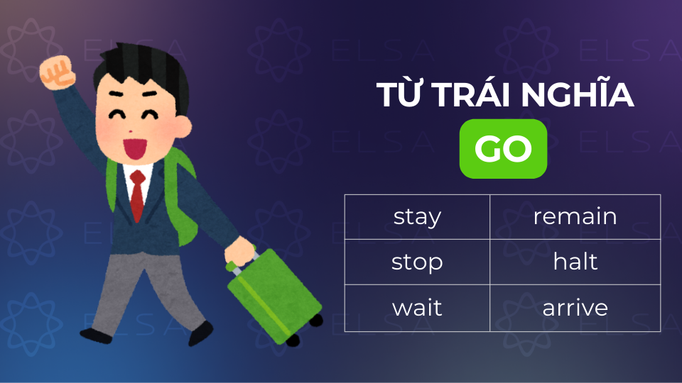 Các từ trái nghĩa với go