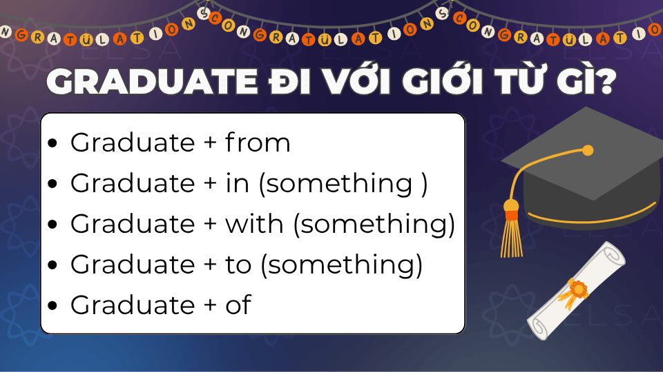 Graduate đi với giới từ gì?