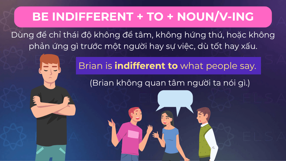 Câu ví dụ indifferent đi với giới từ to