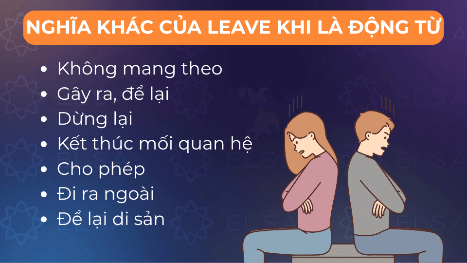Nghĩa của leave khi là động từ