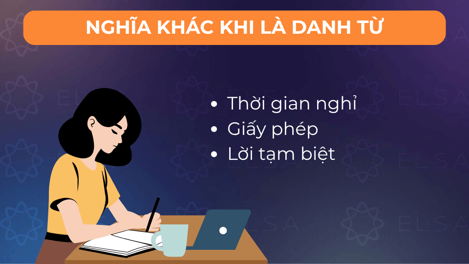 Nghĩa của leave khi là danh từ