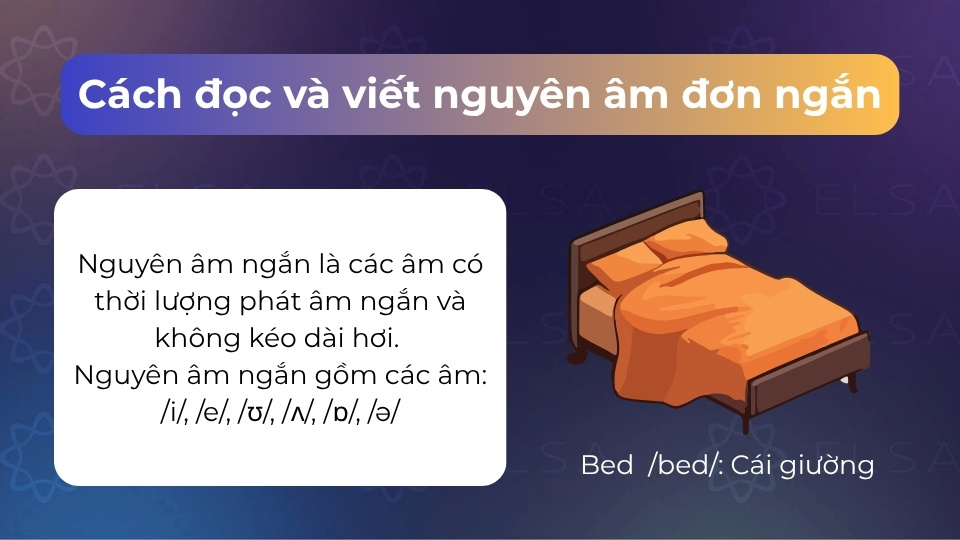 Nguyên âm đơn ngắn là các âm có thời lượng phát âm ngắn và không kéo dài hơi
