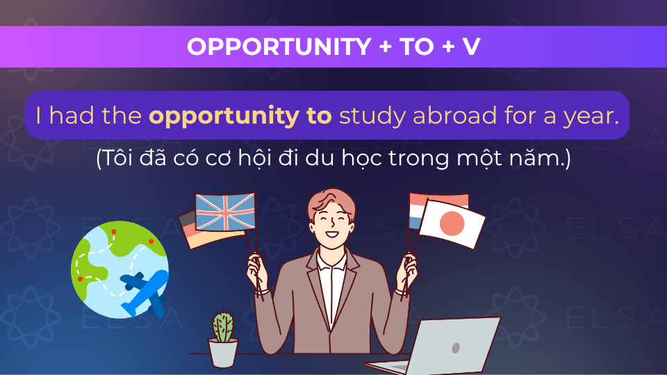Câu ví dụ Opportunity + to