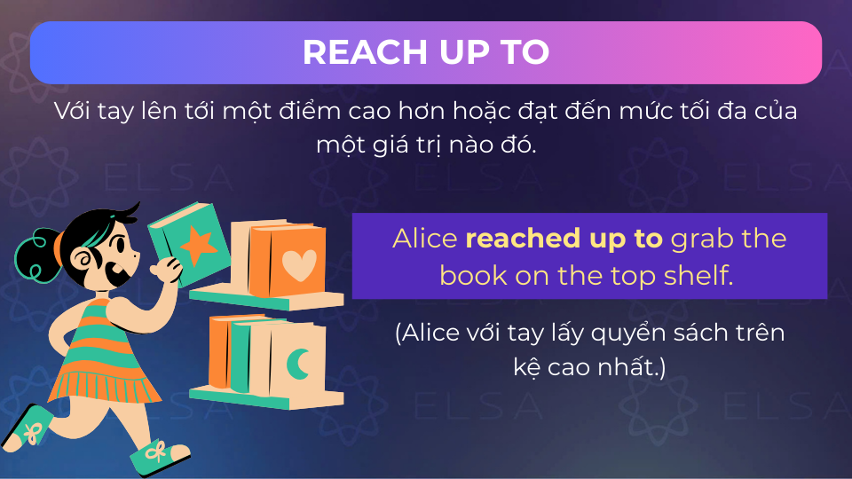 Câu ví dụ reach up to