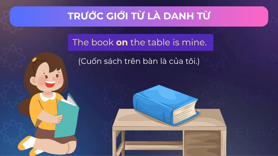 Câu ví dụ dùng danh từ trước giới từ