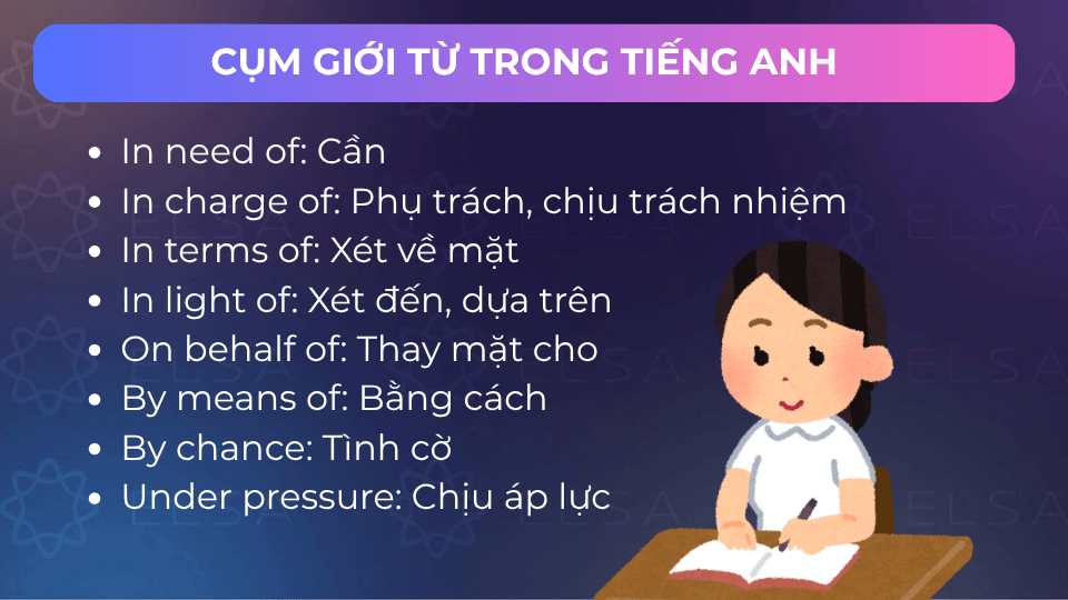Một số cụm giới từ thường gặp