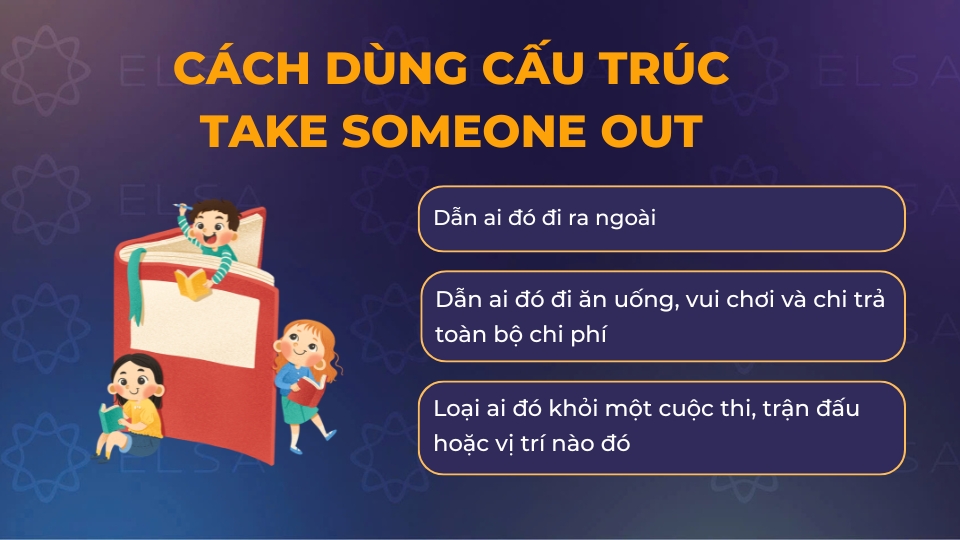 Cách dùng cấu trúc Take out someone/ Take someone out Cách dùng cấu trúc Take out someone/ Take someone out