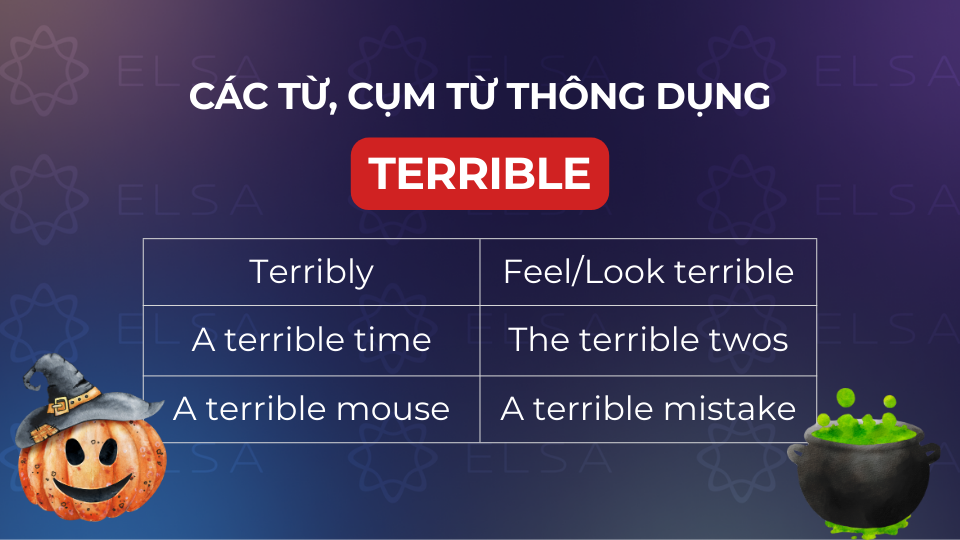 Các từ thông dụng với Terrible Các từ thông dụng với Terrible
