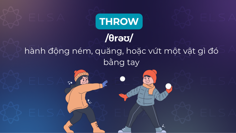 Throw là hành động ném, quăng, hoặc vứt một vật gì đó bằng tay Định nghĩa Throw là gì trong tiếng Anh