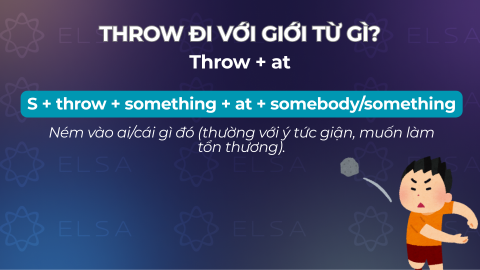 Cấu trúc throw đi với giới từ at Cấu trúc throw đi với giới từ at