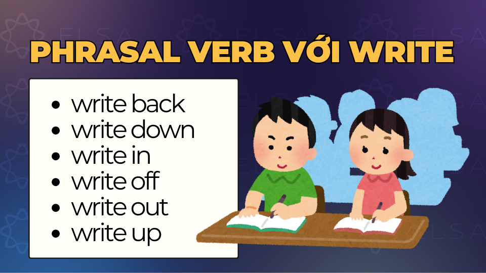 Phrasal verb với write Phrasal verb với write