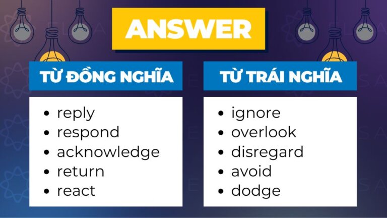 Answer đi với giới từ gì? Cách dùng answer đúng trong tiếng Anh