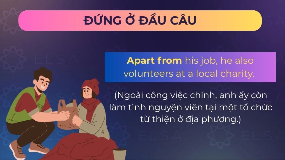 Câu ví dụ apart from đứng đầu câu