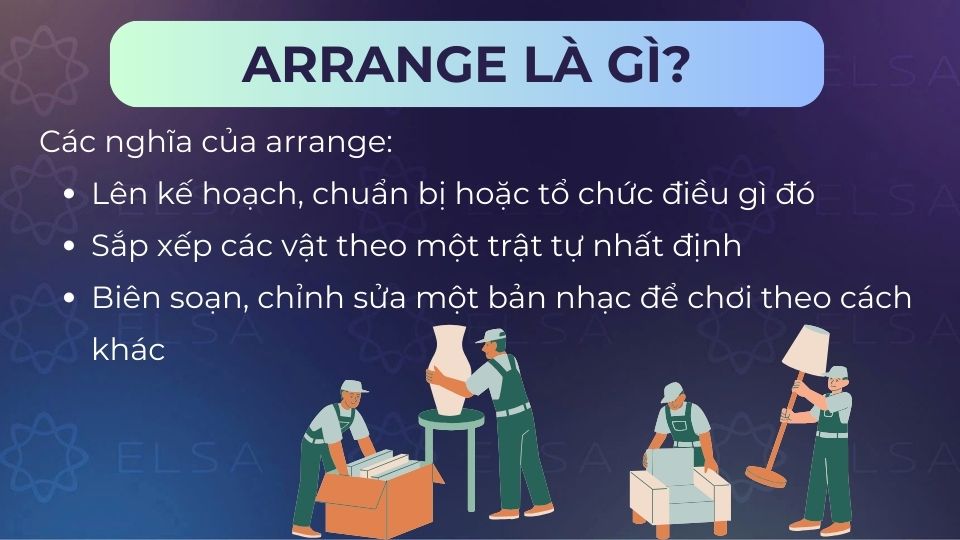 Arrange là từ có nhiều nghĩa