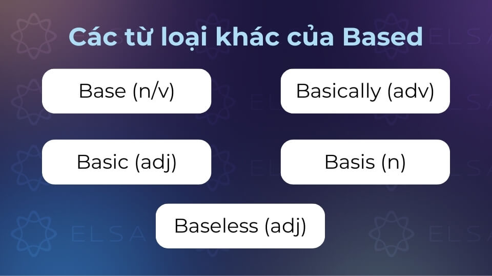Based có thể biến hóa thành nhiều từ loại khác nhau