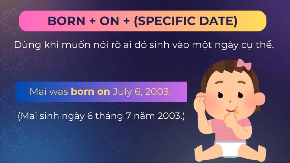 Câu ví dụ born on