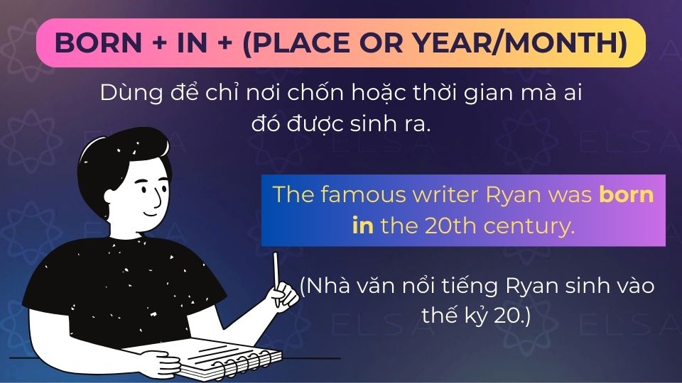 Câu ví dụ born in