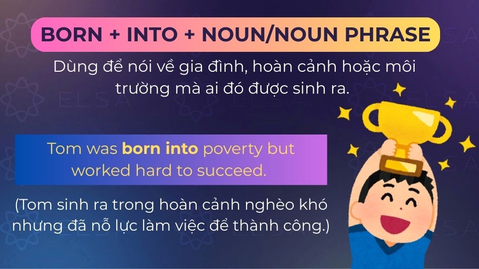Câu ví dụ born into