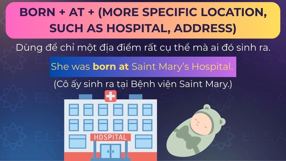 Câu ví dụ born at