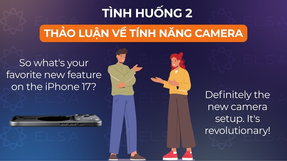 Mẫu hội thoại về tính năng camera iPhone 17