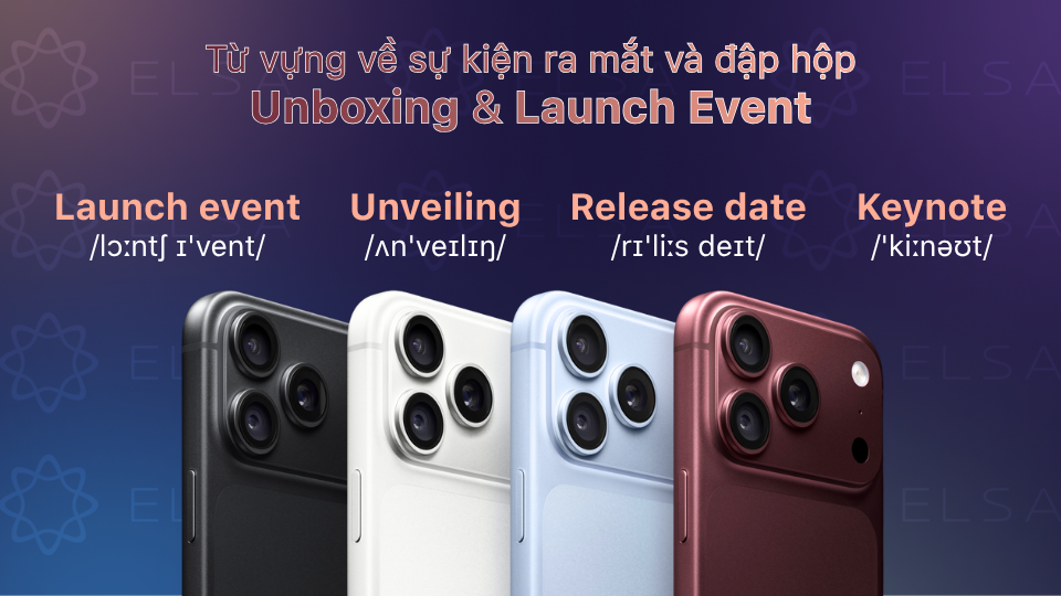 Từ vựng iPhone 18 series về sự kiện ra mắt và đập hộp (Nguồn ảnh sản phẩm: Apple.com)