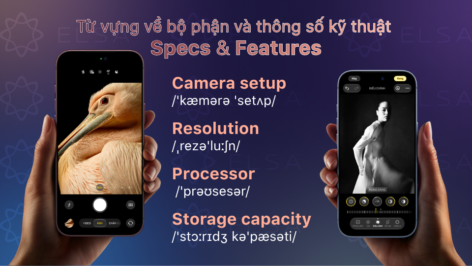 Từ vựng về bộ phận và thông số kỹ thuật iPhone 18 (Nguồn ảnh sản phẩm: Apple.com)