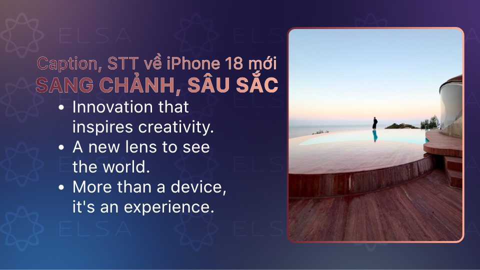 Caption tiếng Anh sâu sắc về iPhone 18
(Nguồn ảnh sản phẩm: Apple.com)