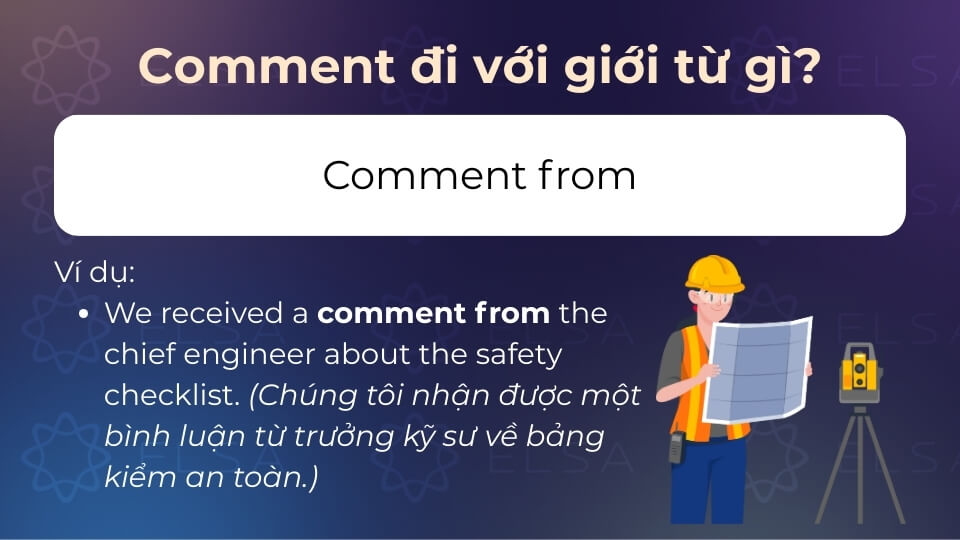 Comment from mang nghĩa là bình luận từ