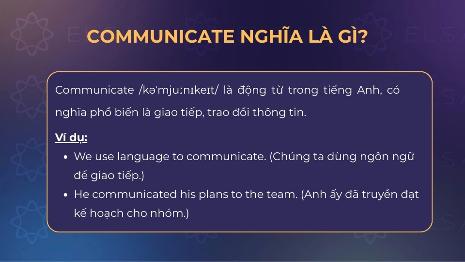 Ý nghĩa của communicate