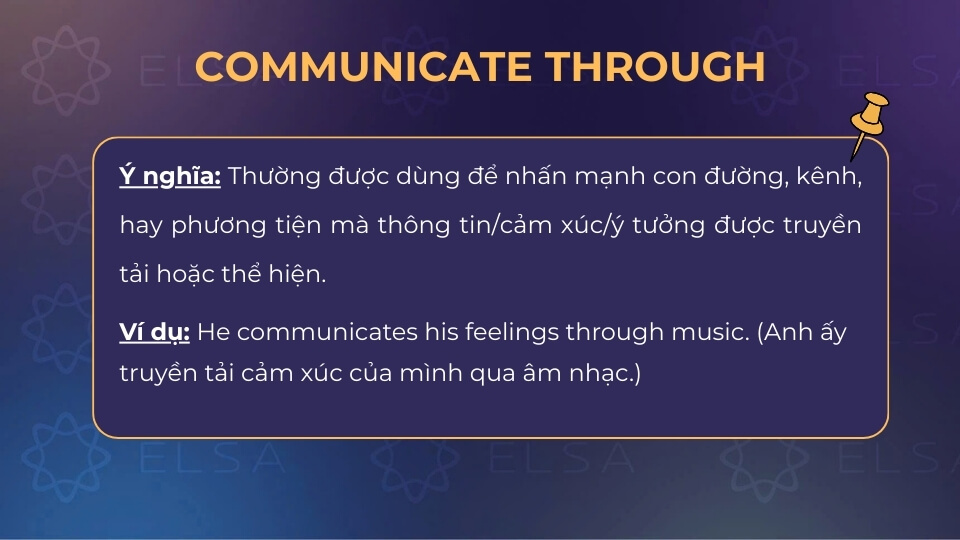 Ý nghĩa của cấu trúc communicate through