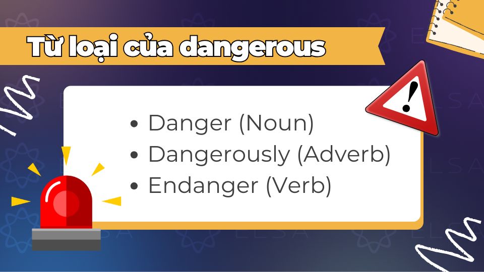 Các từ loại của Dangerous Các từ loại của Dangerous