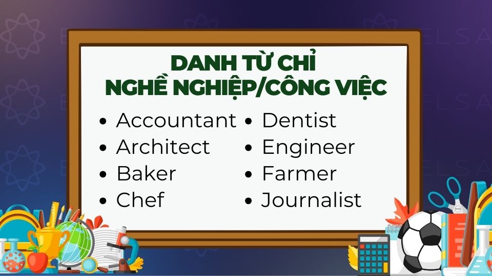 Danh từ chỉ nghề nghiệp/công việc Danh từ chỉ nghề nghiệp/công việc